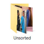 Icon of an image folder titled Unsorted